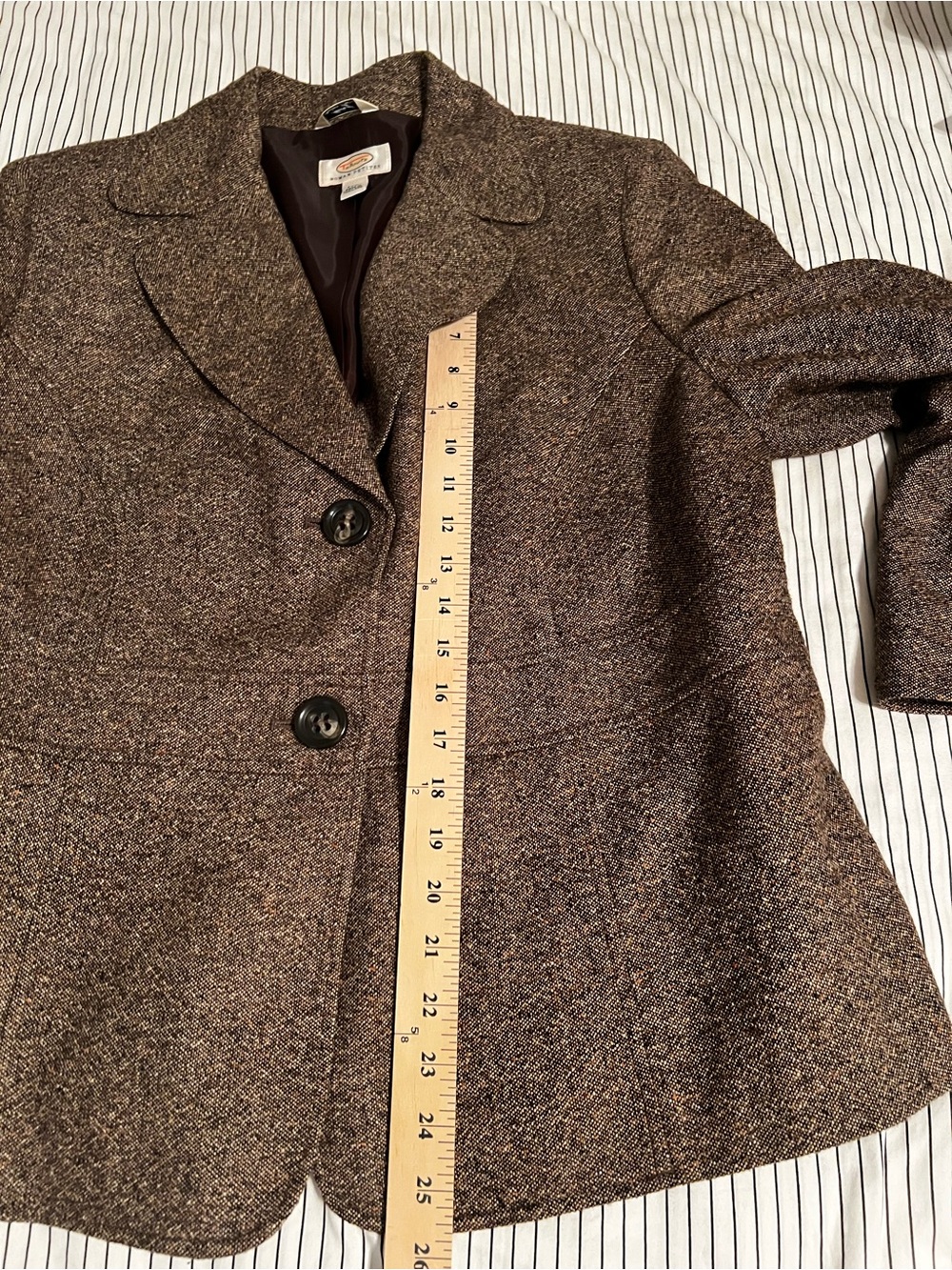 Talbots Women’s Brown Wool Blend Tweed Blazer Jacket, Size 14WP - Picture 9 of 9
